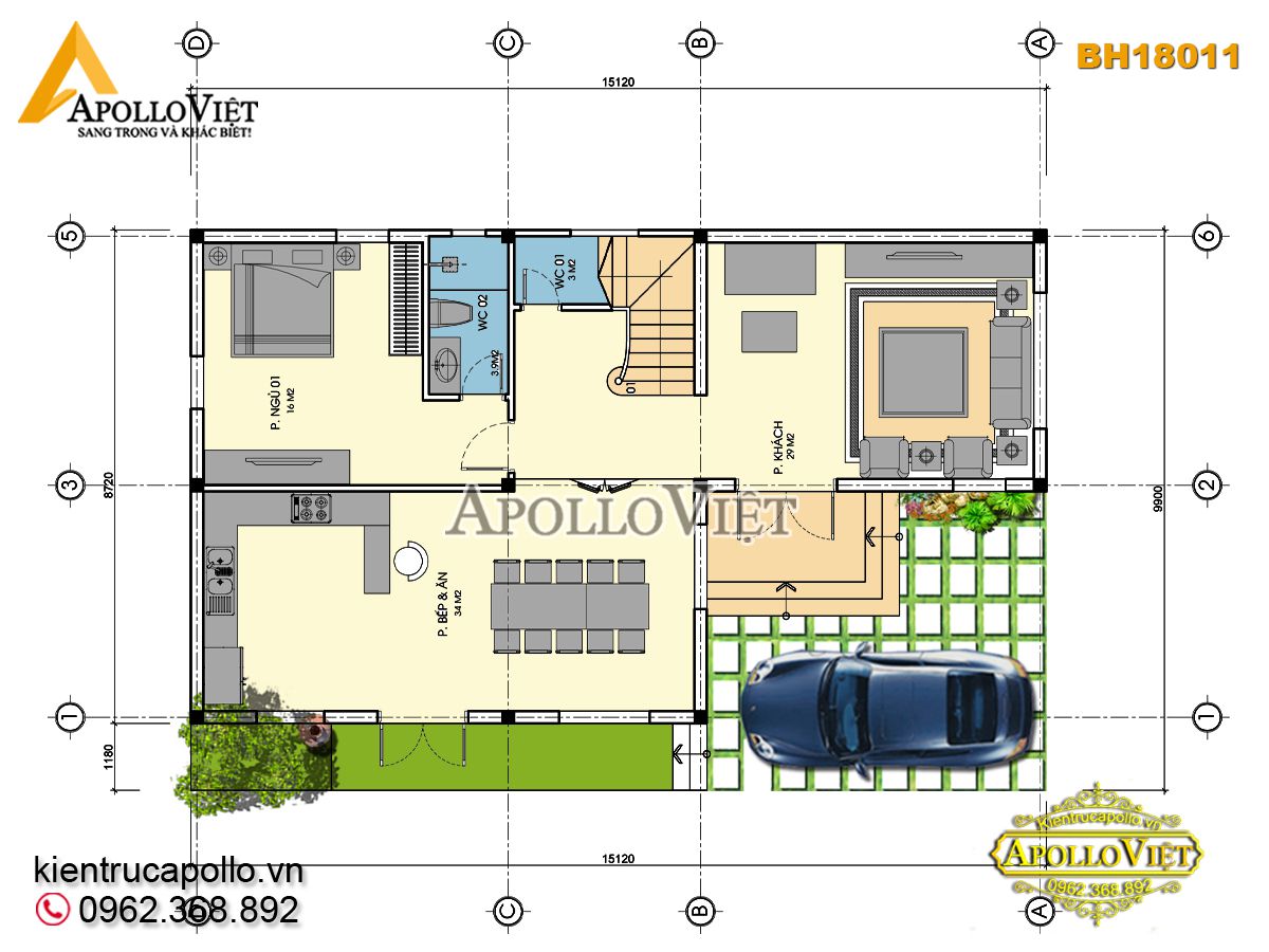 Biệt thự hiện đại 2 tầng 1 tum kiêu hãnh tại Bắc Ninh BH18011