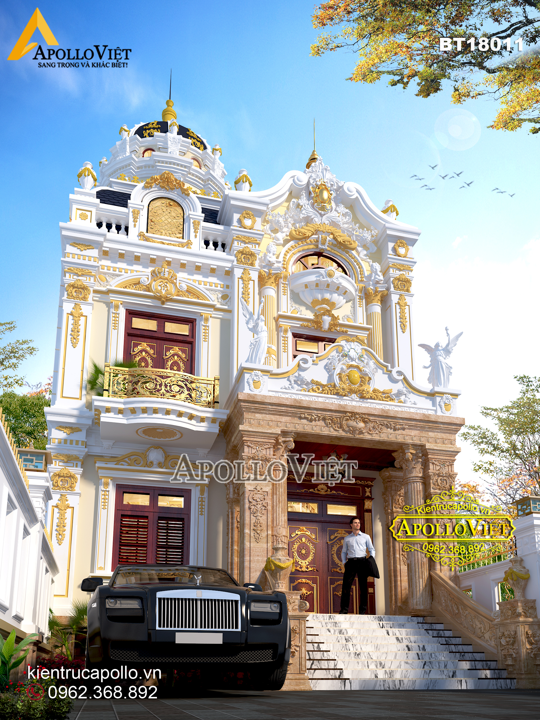 Biệt thự tân cổ điển 2 tầng 1 tum đẳng cấp tại Hải Dương BT18011