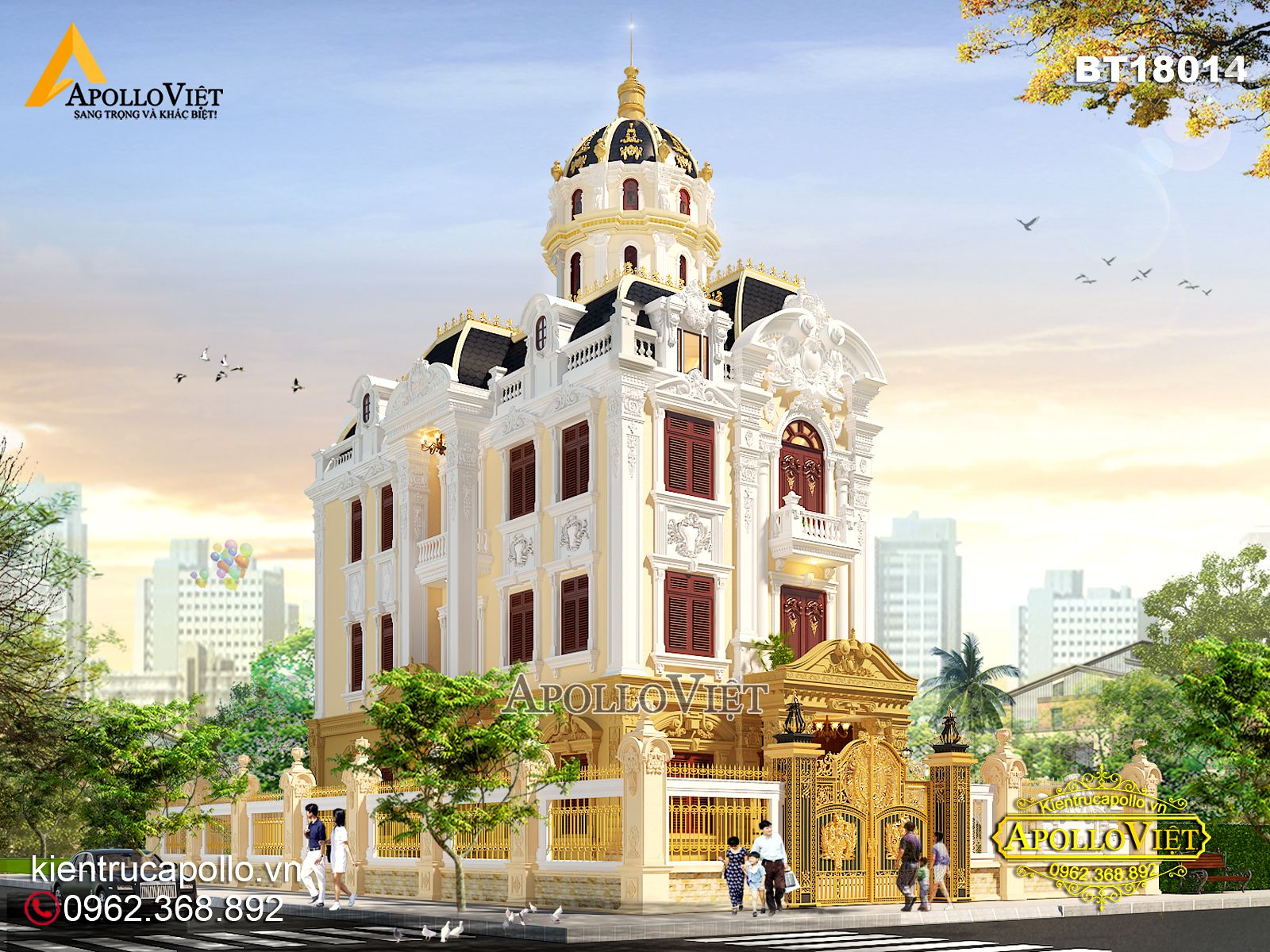 Mẫu biệt thự 3 tầng tân cổ điển