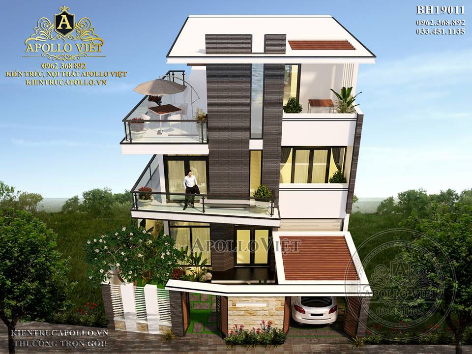 Thiết kế biệt thự 3 tầng hiện đại cực “chất” BH19011
