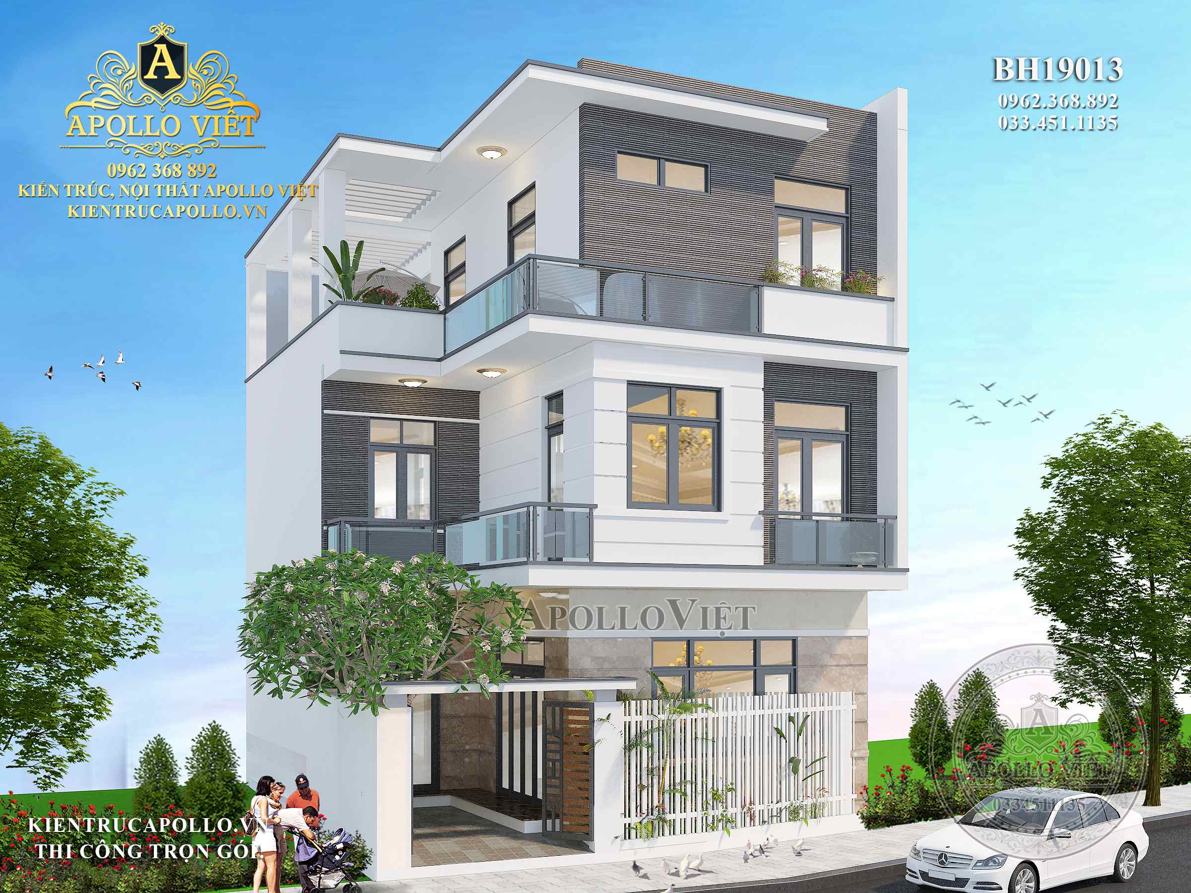 Thiết kế biệt thự hiện đại, khang trang BH19013