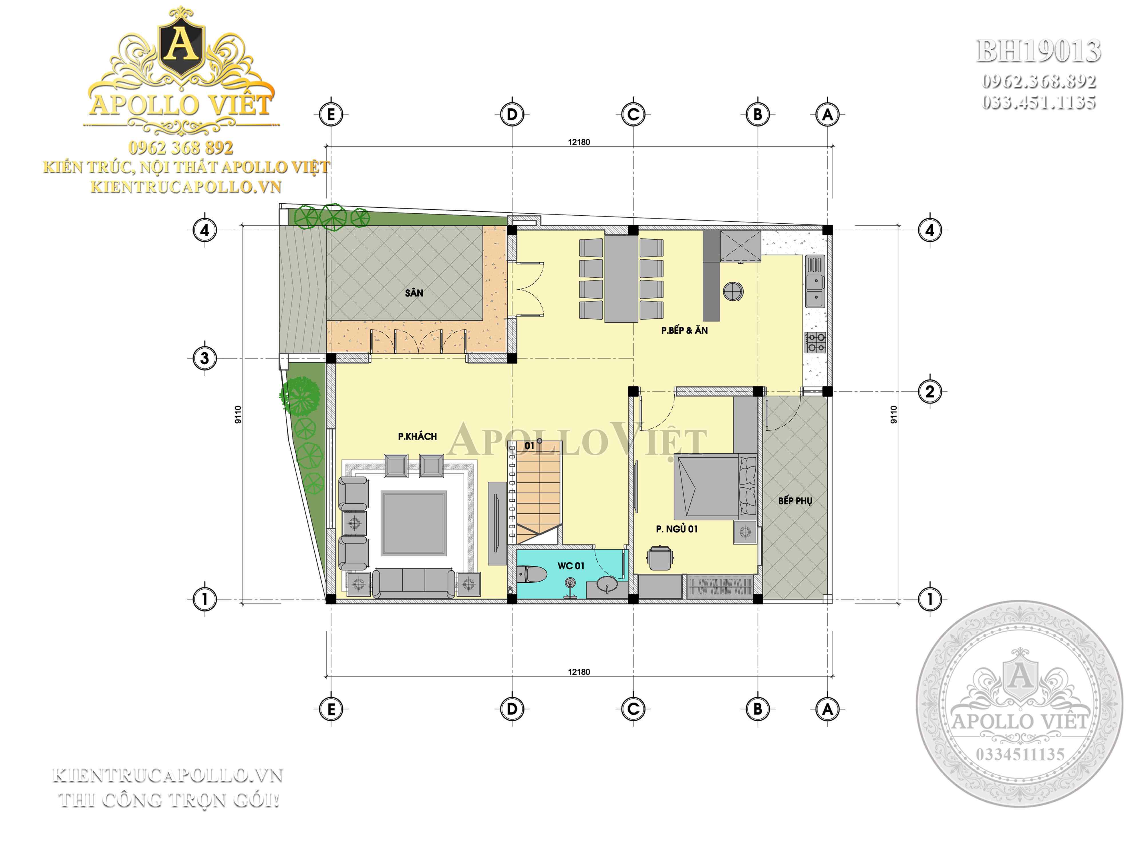 Thiết kế biệt thự hiện đại, khang trang BH19013