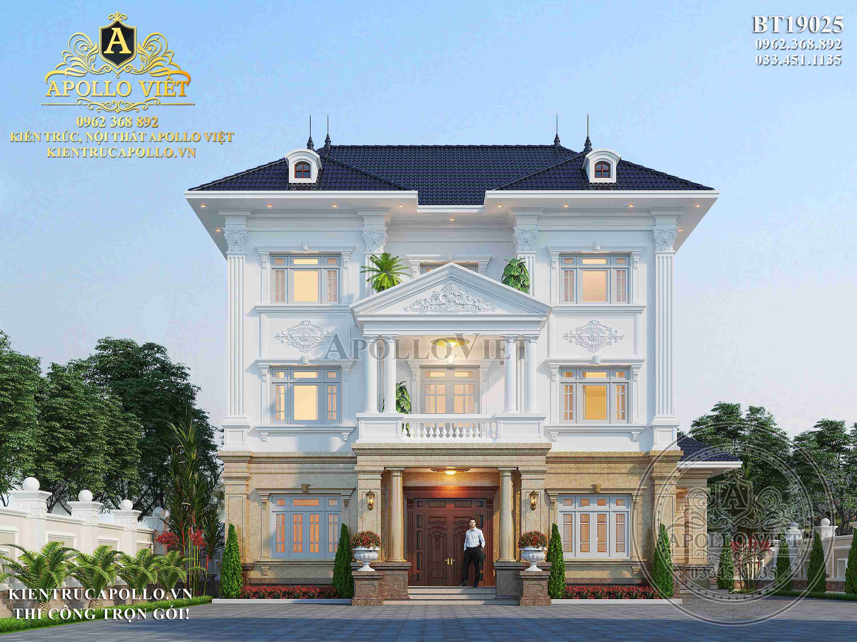 Biệt thự Tân cổ điển 2 sảnh thời thượng ở Hải Phòng BT19025