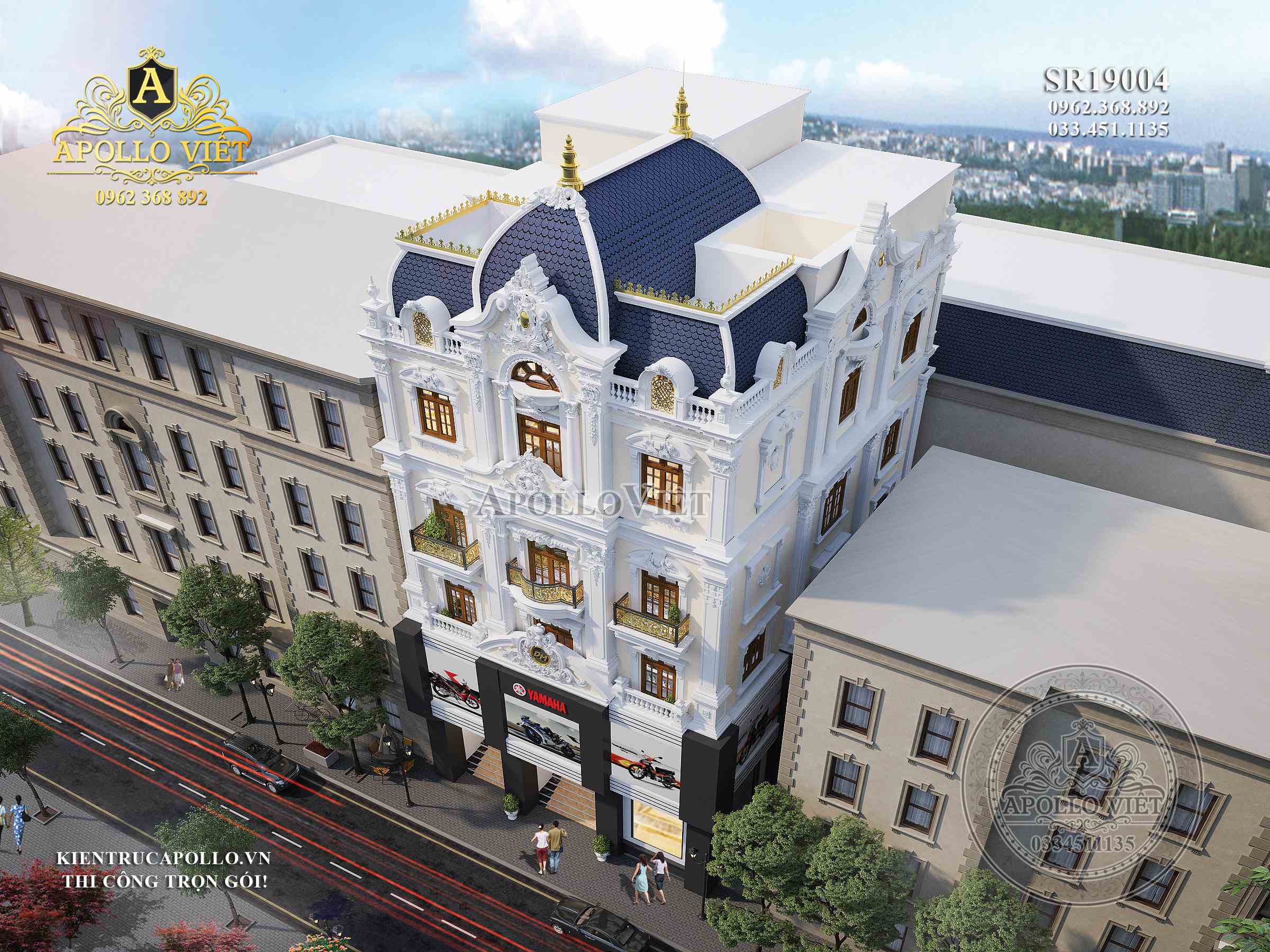 Thiết kế showroom đẹp kiểu Pháp để kinh doanh SR19004