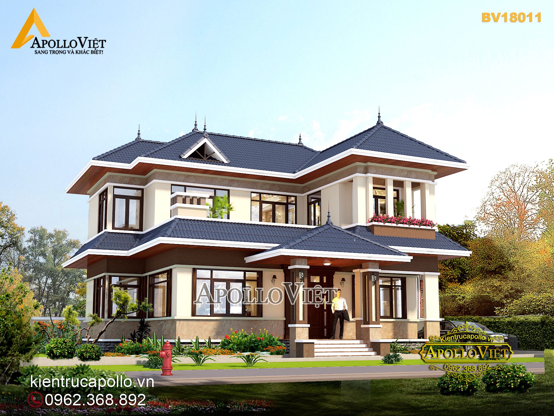 Biệt thự vườn 2 tầng hiện đại và sang trọng Á Đông ở Hải Dương BV18011