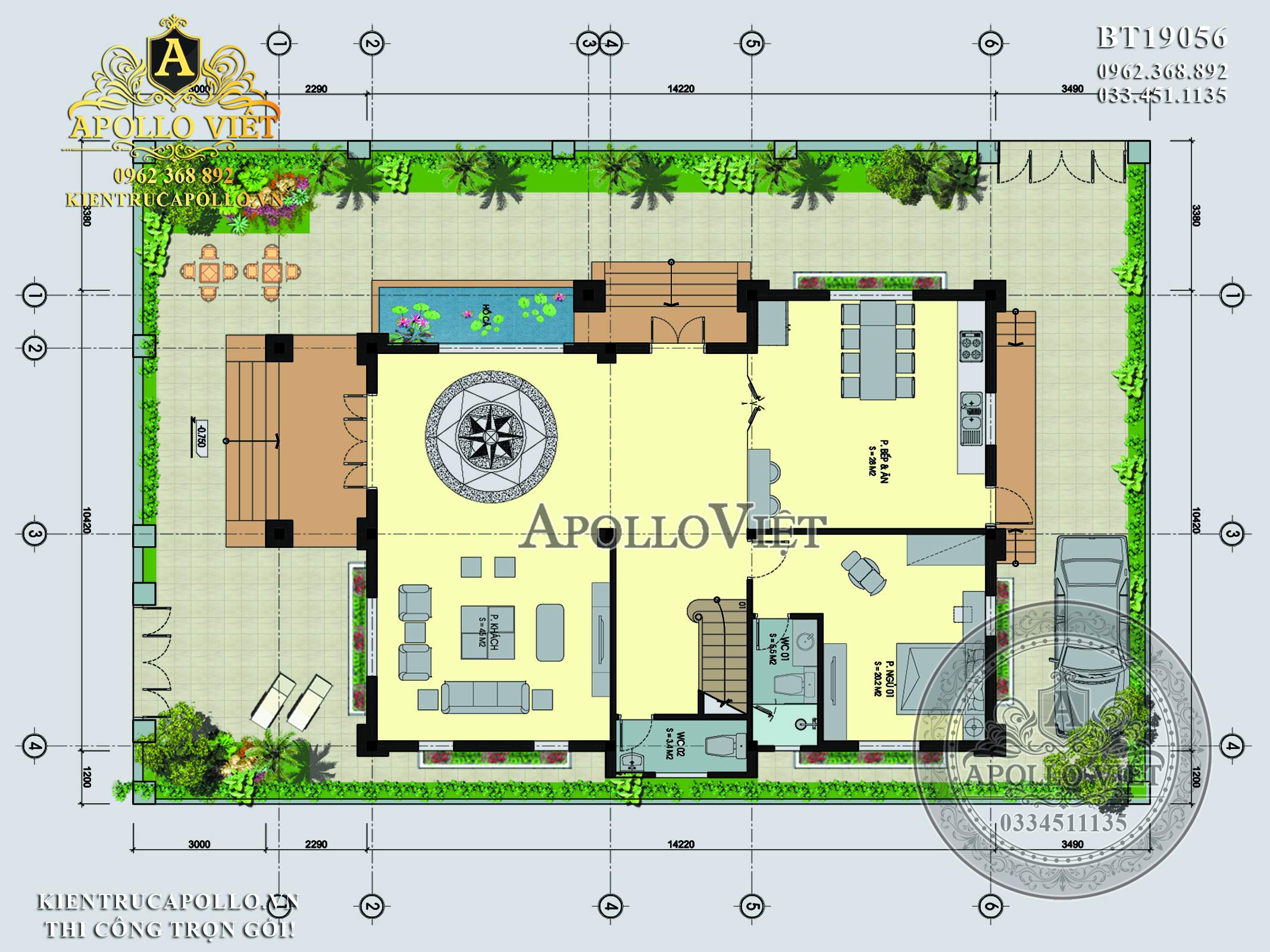 Mẫu biệt thự tân cổ điển mang giá trị dân tộc sâu sắc BT19056