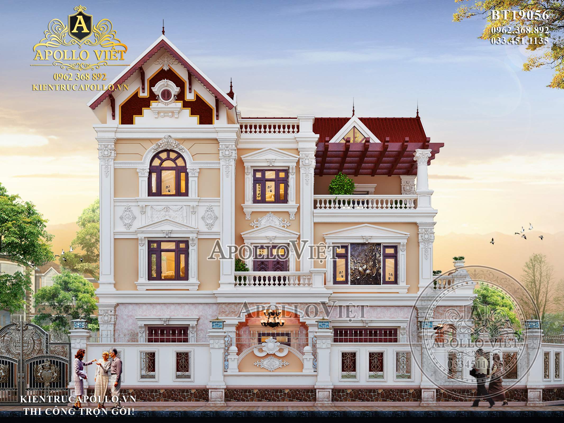 Mẫu biệt thự tân cổ điển mang giá trị dân tộc sâu sắc BT19056