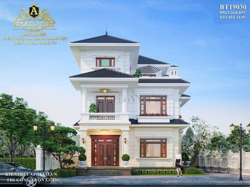 Bí quyết sở hữu mẫu Biệt thự mái thái 3 tầng đầy tinh tế BT19030