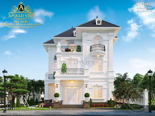 Tinh tế mẫu Biệt thự 3 tầng 2 mặt tiền tại Thái Nguyên BT19031