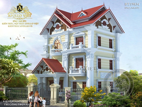 Mẫu nhà mái thái 3 tầng tinh tế nhất Vịnh Bắc Bộ BT19034