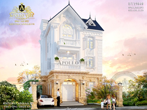 Mẫu thiết kế biệt thự 3 tầng đẹp nổi bật đầu tư hợp lý BT19040