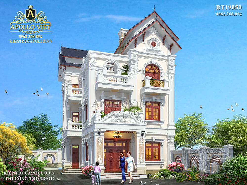 Mẫu thiết kế biệt thự 3 tầng sang trọng, tinh tế