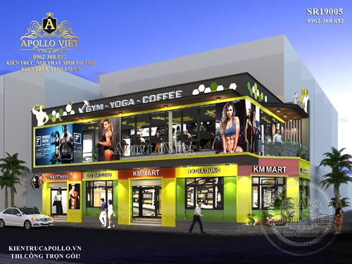 Mẫu Showroom hiện đại kết hợp Siêu thị và Phòng tập Gym SR19005