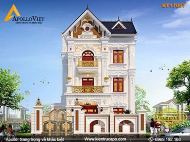 Biệt thự tân cổ điển 3 tầng tinh tế từng chi tiết (BT17007)