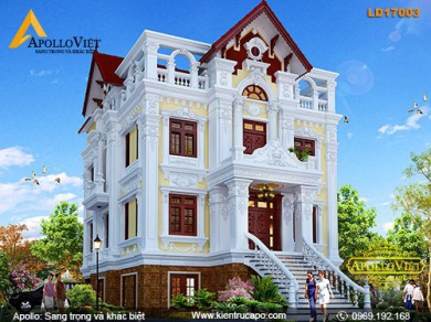 Mẫu dinh thự 3 tầng phong cách quyến rũ, ấn tượng (LD17003)
