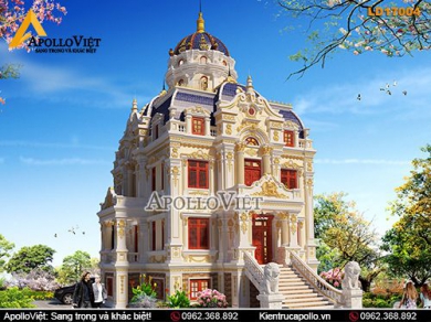 Mẫu lâu đài 3 tầng 1 tum tân cổ điển lộng lẫy, đẳng cấp (LD17004)