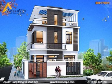 Mẫu biệt thự hiện đại 3 tầng đẹp (BH17001)