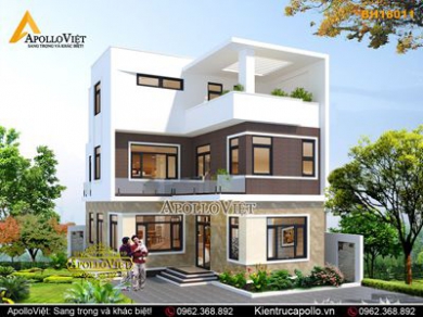 Biệt thự hiện đại 2 tầng 1 tum kiêu hãnh tại Bắc Ninh BH18011