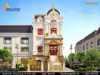 Chiêm ngưỡng thiết kế Biệt thự Tân cổ điển đẹp 3 tầng BT18019