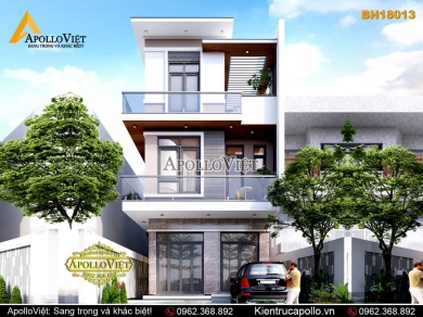 Mẫu biệt thự 3 tầng có 3 phòng ngủ mới nhất hiện nay (BH18013)