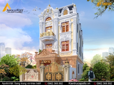 Mẫu Biệt thự 3 tầng Tân cổ điển sang trọng ở Hưng Yên BT18020