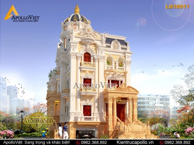 Mẫu Lâu đài tân cổ điển 4 tầng nguy nga LD18011