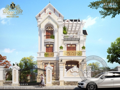 Thiết kế Biệt thự đẹp 3 tầng tráng lệ, cuốn hút BT18023