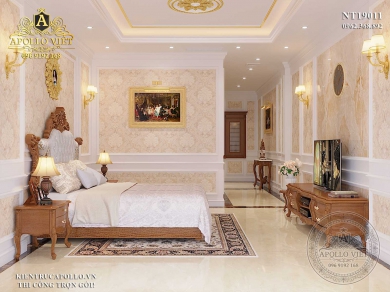 Mẫu thiết kế nội thất tân cổ điển cho nhà phố 5 tầng NT19011