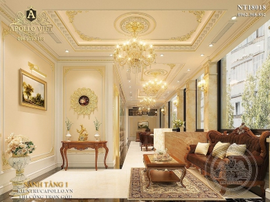 Thiết kế sảnh khách sạn sang trọng cuốn hút ở Bắc Ninh NT18018