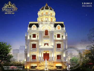 Thiết kế lâu đài 4 tầng 1 tum kiều diễm, xa hoa - LD18013