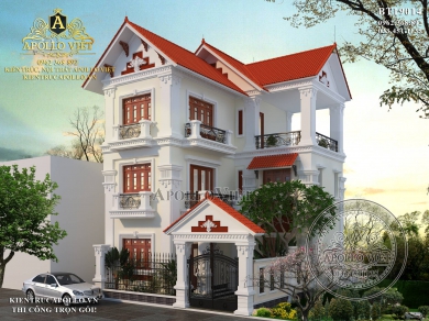 Mẫu Biệt thự 3 tầng tinh tế và sang trọng BT19014