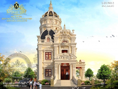 Thiết kế mẫu Lâu đài Biệt thự bề thế, sang trọng LD19012