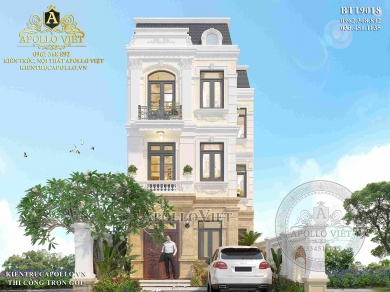Thiết kế biệt thự song lập 3 tầng tân cổ điển đẹp BT19018