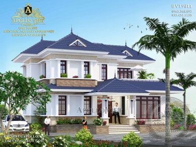 Hé lộ mẫu thiết kế Biệt thự vườn 2 tầng mái Thái tuyệt vời BV19011