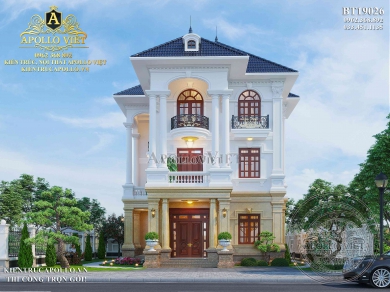 Mẫu biệt thự tân cổ điển 3 tầng cuốn hút, đẹp mắt BT19026