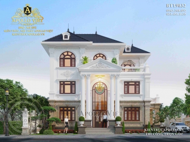 Mẫu nhà vườn tân cổ điển 3 tầng thanh lịch và quyến rũ BT19032