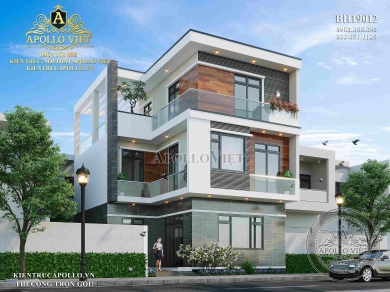 Mẫu biệt thự hiện đại 3 tầng đẹp, nổi tại đất Cảng BH19012