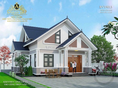 Đổ gục với mẫu nhà vườn 1 tầng mái thái đẹp Hà Nội BV19013