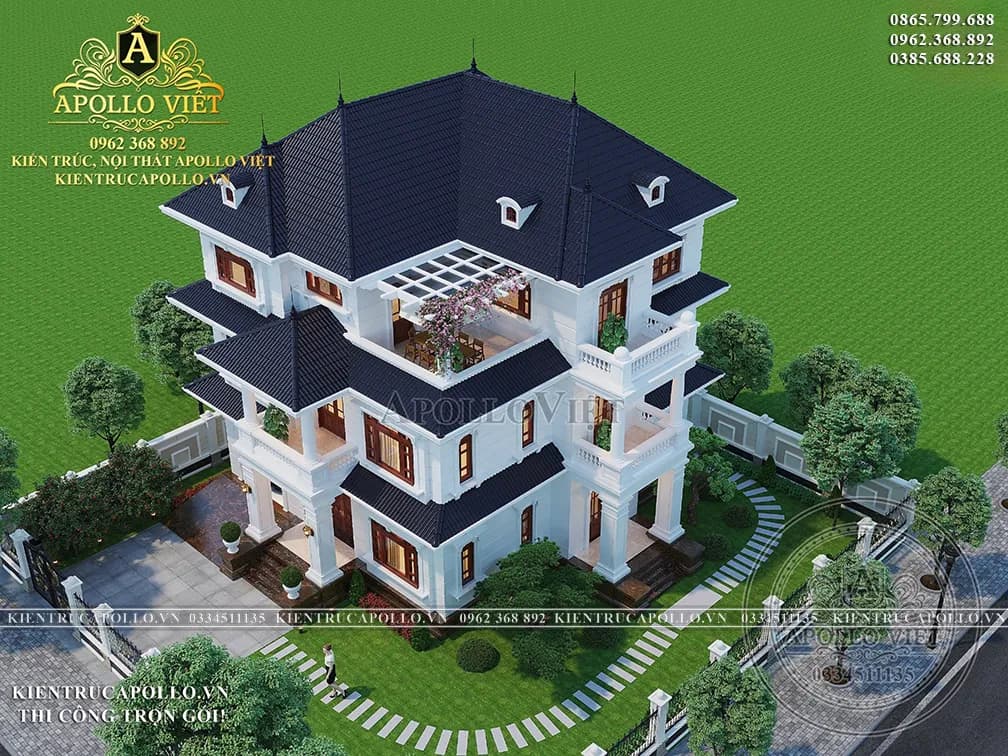 thiet-ke-biet-thu-mai-nhat-3-tang-tan-co-dien