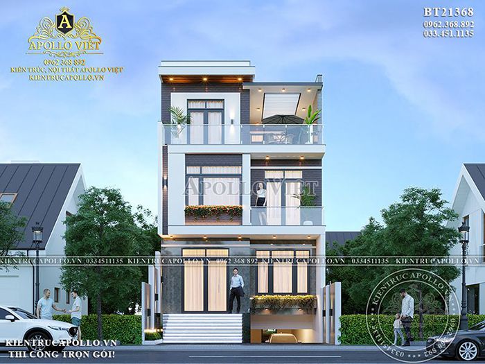 Chiêm ngưỡng vẻ đẹp ngoại thất của mẫu biệt thự hiện đại BT21368