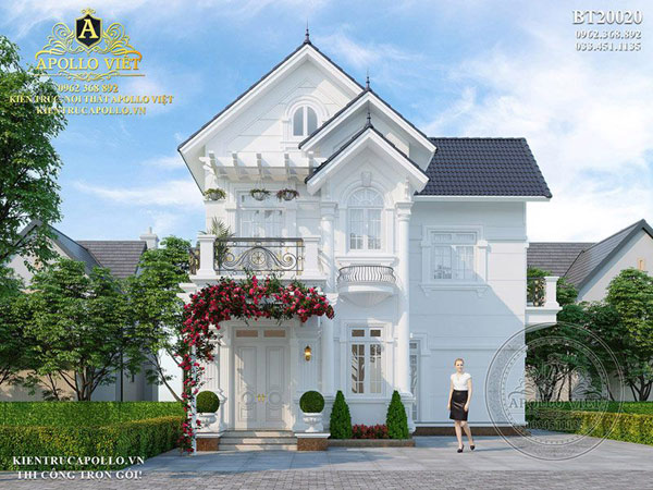 Xây nhà chữ L 2 tầng 600 triệu đẹp, hiện đại ở nông thôn