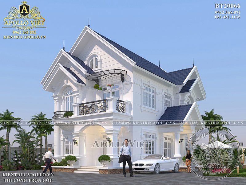 Bản vẽ thiết kế nhà 2 tầng mái thái mặt tiền 10m hiện đại 100m2 ở Thái  Nguyên BT529050  Kiến trúc Angcovat