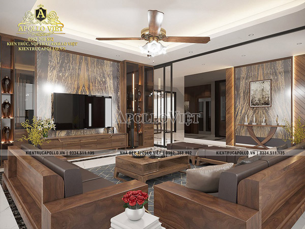 Thiết kế nội thất gỗ óc sang xịn cho Biệt thự vườn mái Nhật BT20033