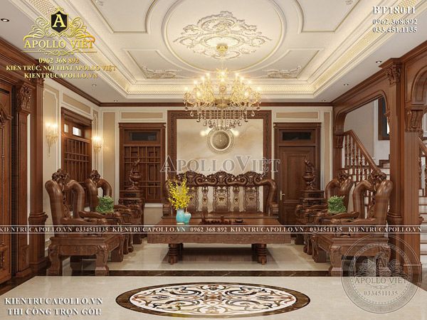 Thỏa sức ngắm nhìn mẫu nội thất Tân cổ điển sang trọng NT18011