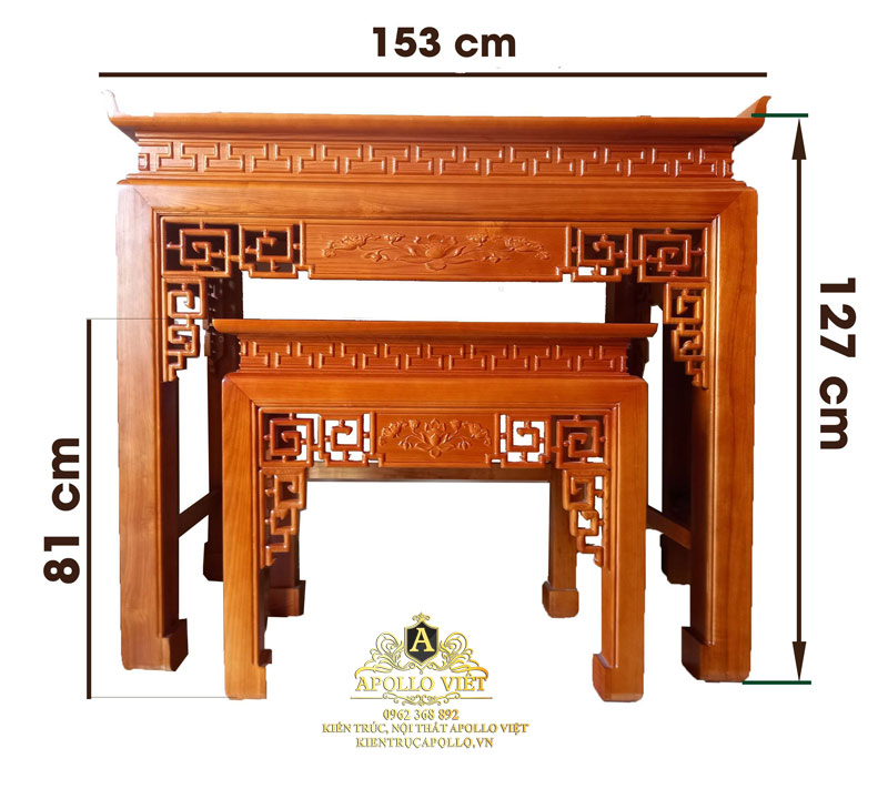 Tra cứu kích thước bàn thờ chuẩn phong thủy theo thước lỗ ban