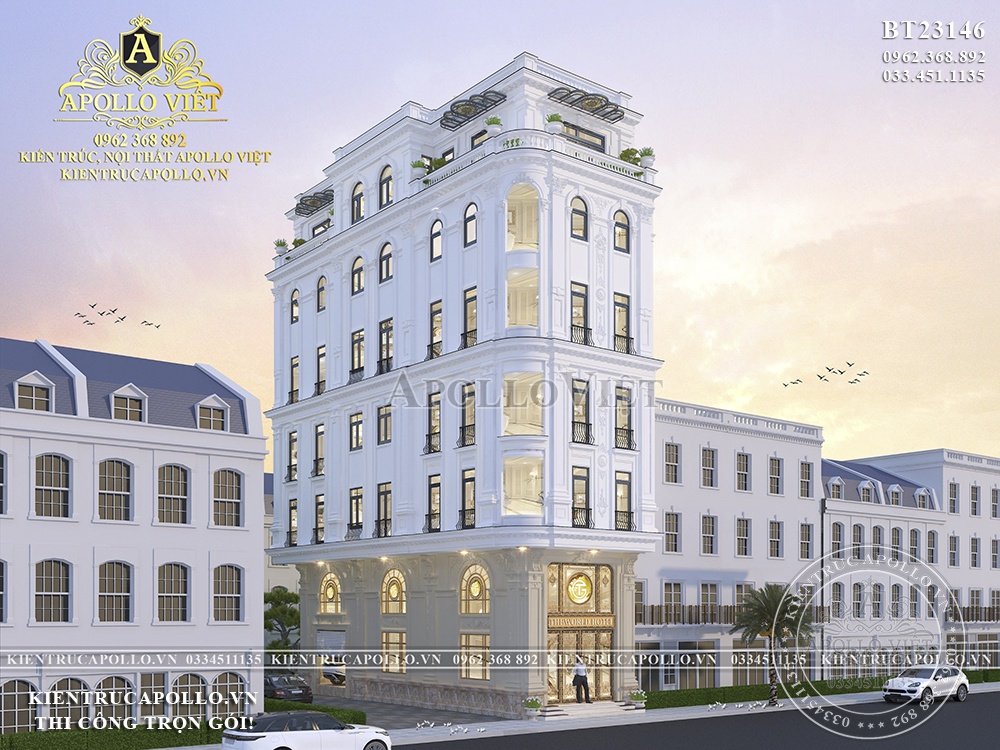 Tuyệt phẩm Mẫu Khách Sạn Tân Cổ Điển 7 Tầng 1 Tum BT23146