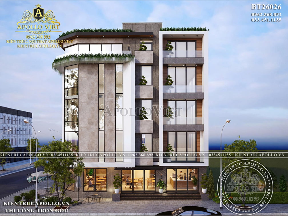 mẫu khách sạn 5 tầng