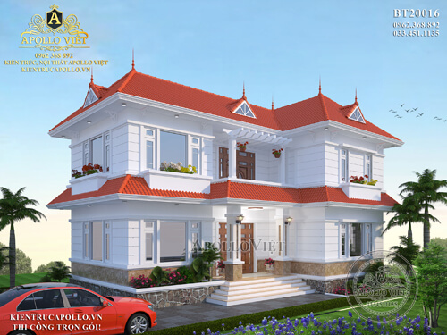 Mẫu thiết kế biệt thự 2 tầng mái thái với sức hút lớn BT20016