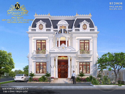 Mẫu biệt thự 2 tầng kiểu Pháp lịch lãm và sang trọng BT20030