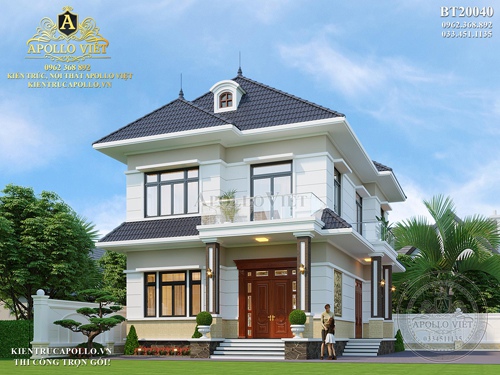 Mẫu thiết kế biệt thự 2 tầng mái thái đẹp xuất sắc BT20040